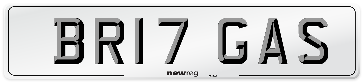 BR17 GAS Number Plate from New Reg